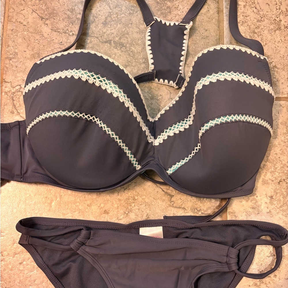 Shade & Shore Grey and White Bikini